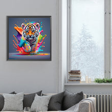 Load image into Gallery viewer, Colorful Little Tiger-Full Round Diamond Painting-30x30cm