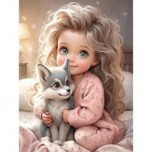 Load image into Gallery viewer, Curly Hair Big Eyed Girl-Full Round/Square Diamond Painting-30x40cm/40x50cm/50x70cm