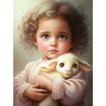 Load image into Gallery viewer, Curly Hair Big Eyed Girl-Full Round/Square Diamond Painting-30x40cm/40x50cm/50x70cm