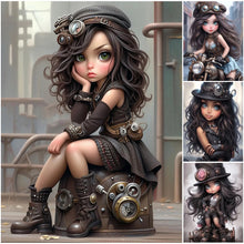 Load image into Gallery viewer, Steampunk Girl-Full Round/Square Diamond Painting-30x40cm/40x50cm/50x70cm