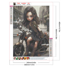 Load image into Gallery viewer, Black Motor Girl-Full Round/Square Diamond Painting-30x40cm/40x50cm/50x70cm