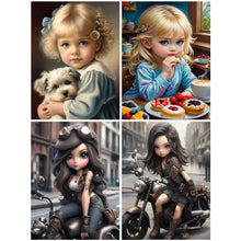 Load image into Gallery viewer, Black Motor Girl-Full Round/Square Diamond Painting-30x40cm/40x50cm/50x70cm