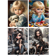 Load image into Gallery viewer, Black Motor Girl-Full Round/Square Diamond Painting-30x40cm/40x50cm/50x70cm