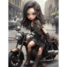 Load image into Gallery viewer, Black Motor Girl-Full Round/Square Diamond Painting-30x40cm/40x50cm/50x70cm