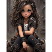 Load image into Gallery viewer, Black Motor Girl-Full Round/Square Diamond Painting-30x40cm/40x50cm/50x70cm