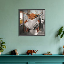 Load image into Gallery viewer, Scottish Highland Cattle-Full Round Diamond Painting-30x30cm