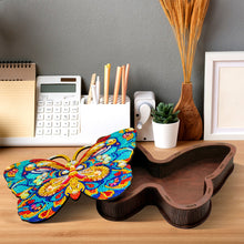 Load image into Gallery viewer, Wood Butterfly Tulip Crystal Rhinestone Diamond Art Jewelry Case