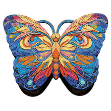 Load image into Gallery viewer, Wood Butterfly Tulip Crystal Rhinestone Diamond Art Jewelry Case