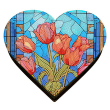 Load image into Gallery viewer, Wood Butterfly Tulip Crystal Rhinestone Diamond Art Jewelry Case