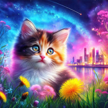 Load image into Gallery viewer, Galaxy Cat-Full Round Diamond Painting-30x30cm