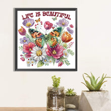 Load image into Gallery viewer, Butterfly Sunflower-Partial Special Diamond Painting-30x30cm