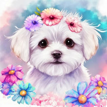 Load image into Gallery viewer, Flowers And Black Cat-Full Round Diamond Painting-30x30cm