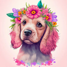 Load image into Gallery viewer, Flowers And Black Cat-Full Round Diamond Painting-30x30cm