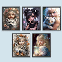 Load image into Gallery viewer, Life of Pets Girl-Full Round/Square Diamond Painting-30x40cm/40x50cm/50x70cm