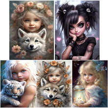 Load image into Gallery viewer, Life of Pets Girl-Full Round/Square Diamond Painting-30x40cm/40x50cm/50x70cm