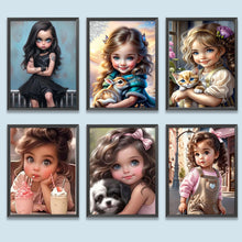 Load image into Gallery viewer, Life of Pets Girl-Full Round/Square Diamond Painting-30x40cm/40x50cm/50x70cm