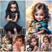 Load image into Gallery viewer, Life of Pets Girl-Full Round/Square Diamond Painting-30x40cm/40x50cm/50x70cm