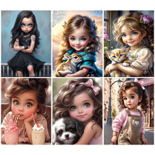 Load image into Gallery viewer, Life of Pets Girl-Full Round/Square Diamond Painting-30x40cm/40x50cm/50x70cm