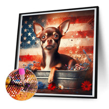 Load image into Gallery viewer, Flag Dog-Full Round Diamond Painting-30x30cm
