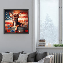 Load image into Gallery viewer, Flag Dog-Full Round Diamond Painting-30x30cm