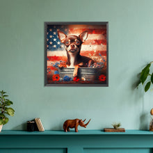 Load image into Gallery viewer, Flag Dog-Full Round Diamond Painting-30x30cm