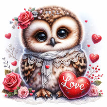 Load image into Gallery viewer, Flower Owl-Full Round Diamond Painting-30x30cm