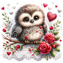 Load image into Gallery viewer, Flower Owl-Full Round Diamond Painting-30x30cm