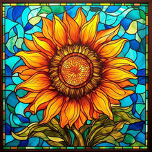 Load image into Gallery viewer, Stained Glass Flower-Full Round Diamond Painting-30x30cm
