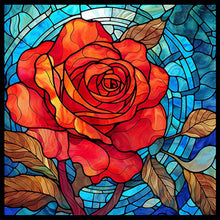 Load image into Gallery viewer, Stained Glass Flower-Full Round Diamond Painting-30x30cm