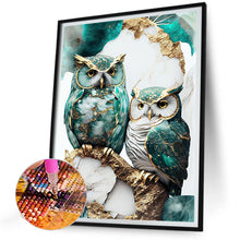 Load image into Gallery viewer, Stained Glass Owl-Full Round Diamond Painting-30x40cm