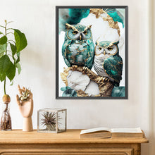 Load image into Gallery viewer, Stained Glass Owl-Full Round Diamond Painting-30x40cm