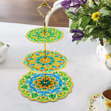 Load image into Gallery viewer, 3-Tiered Mandala Diamond Painting Tray Stand Round Serving Tray