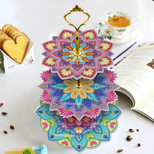 Load image into Gallery viewer, 3-Tiered Mandala Diamond Painting Tray Stand Round Serving Tray