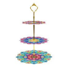 Load image into Gallery viewer, 3-Tiered Mandala Diamond Painting Tray Stand Round Serving Tray