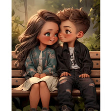 Load image into Gallery viewer, Valentine Girl-Full Round Diamond Painting-40x50cm