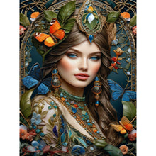 Load image into Gallery viewer, Lady-Full Round Diamond Painting-30x40cm