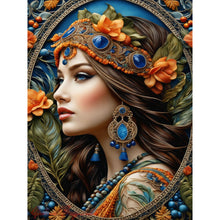 Load image into Gallery viewer, Lady-Full Round Diamond Painting-30x40cm