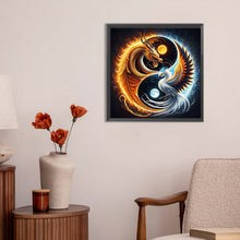 Load image into Gallery viewer, Fire Dragon Ice Phoenix Yin And Yang Diagram-Full Round Diamond Painting-30x30cm