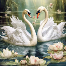 Load image into Gallery viewer, Swan-Full Round Diamond Painting-30x30cm