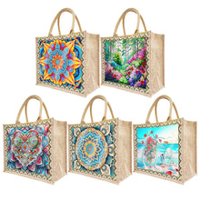 Load image into Gallery viewer, DIY Diamond Painting Linen Waterproof Handbag Shopping Storage Bag Totes Kit(with 2pcs diamond painting)
