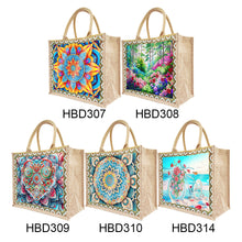 Load image into Gallery viewer, DIY Diamond Painting Linen Waterproof Handbag Shopping Storage Bag Totes Kit(with 2pcs diamond painting)