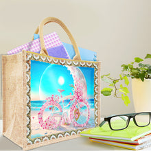 Load image into Gallery viewer, DIY Diamond Painting Linen Waterproof Handbag Shopping Storage Bag Totes Kit(with 2pcs diamond painting)