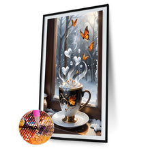 Load image into Gallery viewer, Coffee Butterfly-Full Round Diamond Painting-40x60cm-Large Size