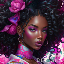 Load image into Gallery viewer, African American Girl-Full Round Diamond Painting-30x30cm