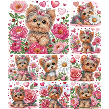 Load image into Gallery viewer, Flower Yorkshire Terrier-Partial Special Diamond Painting-35x30cm