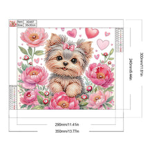 Load image into Gallery viewer, Flower Yorkshire Terrier-Partial Special Diamond Painting-35x30cm