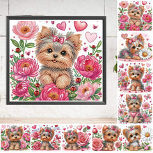 Load image into Gallery viewer, Flower Yorkshire Terrier-Partial Special Diamond Painting-35x30cm