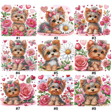 Load image into Gallery viewer, Flower Yorkshire Terrier-Partial Special Diamond Painting-35x30cm
