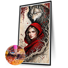 Load image into Gallery viewer, Wolf Girl-Full Round Diamond Painting-40x75cm-Large Size