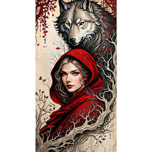 Load image into Gallery viewer, Wolf Girl-Full Round Diamond Painting-40x75cm-Large Size